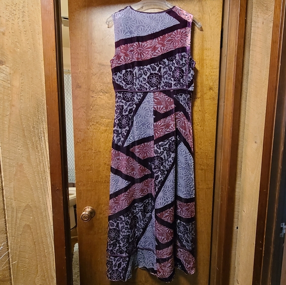 J.Jill vintage style velvet patchwork maxi dress sz 10 - Picture 3 of 8